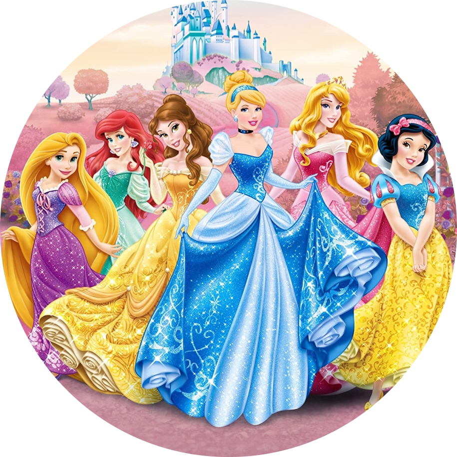 Painel Tecido Redondo Princesas Disney